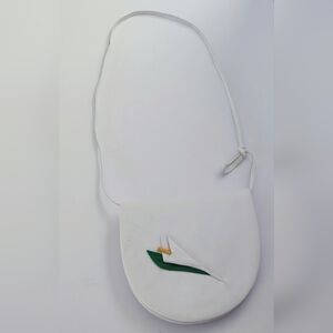 Andrea Pfister Vintage Italian Handmade White Leather Crossbody Bag.